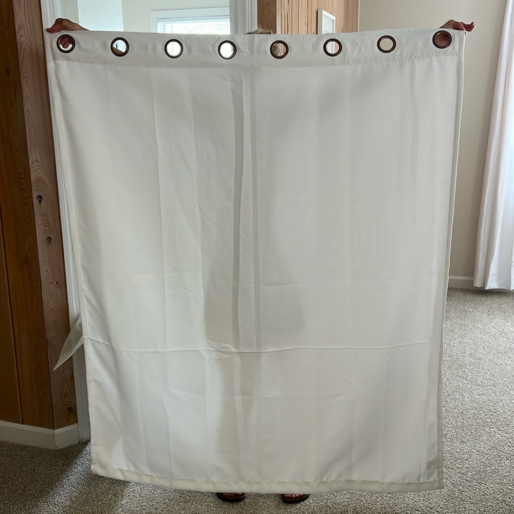 White room-darkening curtains